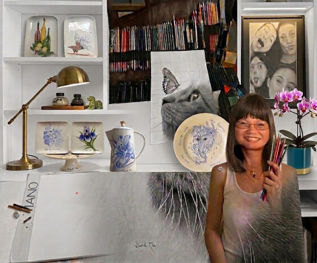 Quynh Mai dans son atelier