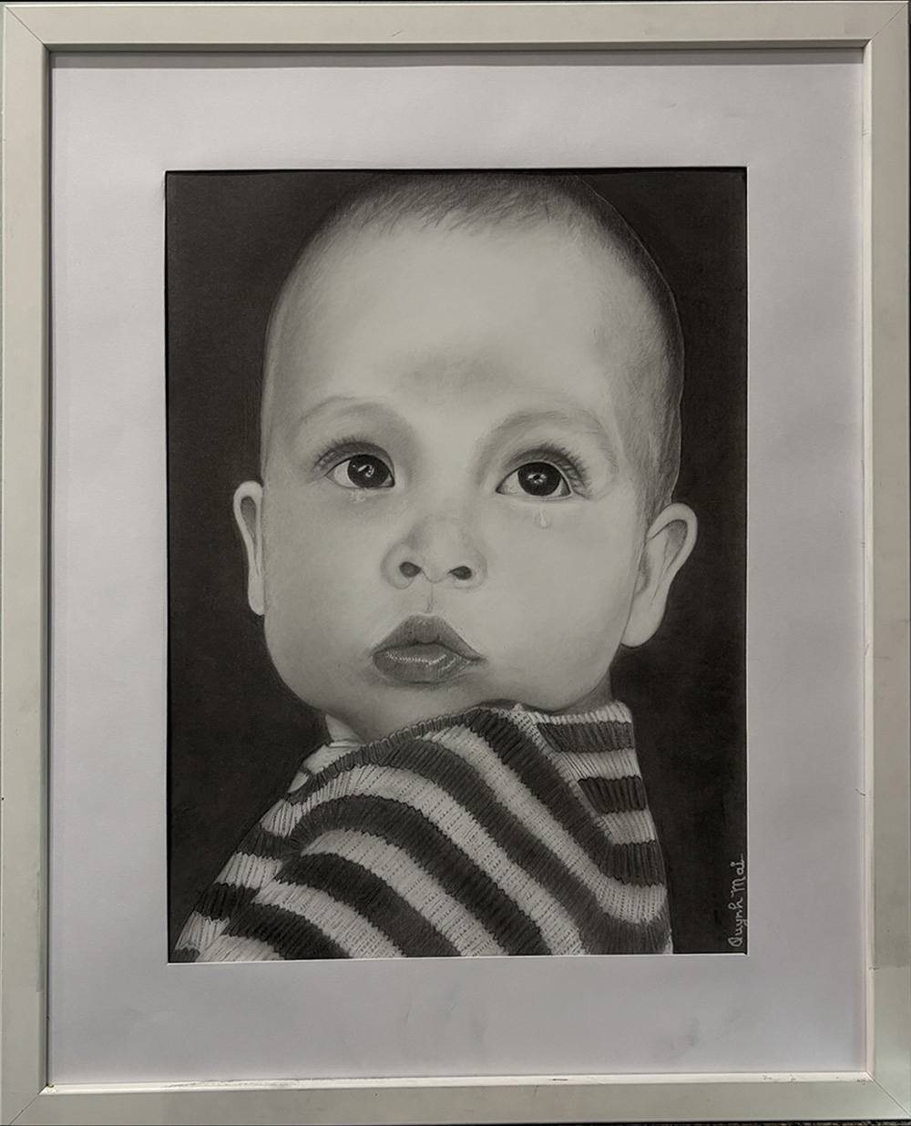 Dessin finalisé et encadré